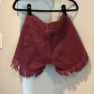 One X oneteaspoon Juliette Jean shorts with star panel in wine plum color 🌟